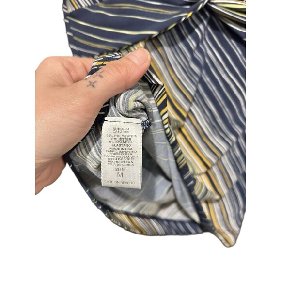 Bcbgmaxazria 90s y2k Vintage Blue & Yellow Babydoll Top Short Sleeved Clueless - Picture 5 of 6